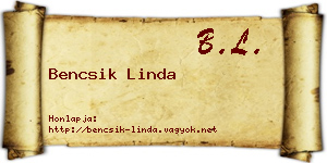 Bencsik Linda névjegykártya